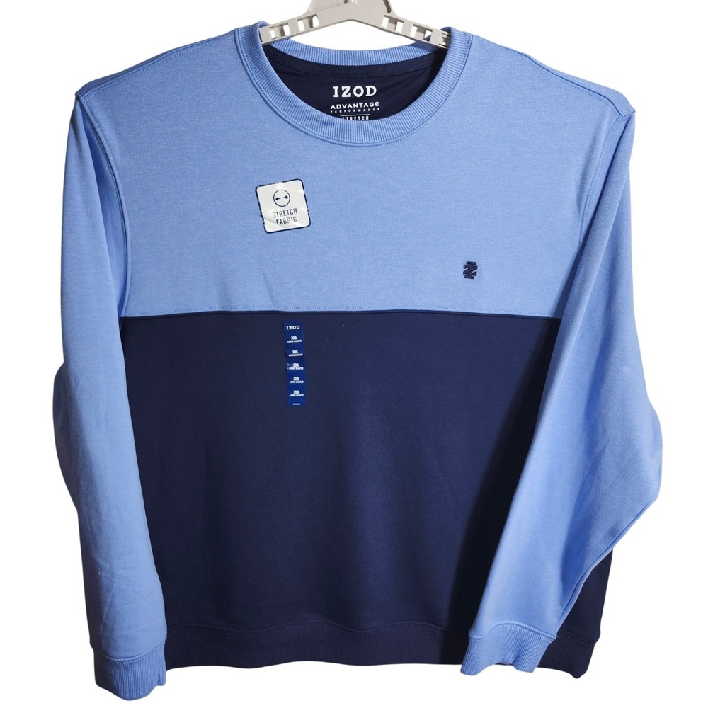 IZOD Advantage Performance Stretch Colorblock Long Sleeve Crewneck Sweater‎ XXL